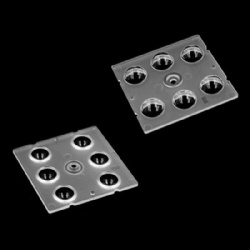 90 degree 5050 led street lighting lens secondary optics 2x2 50x50mm