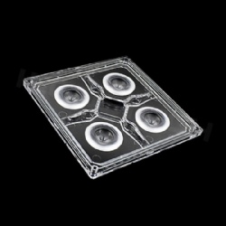 150 degree LED street light lens wide angle optical lens 4 in 1 secondary